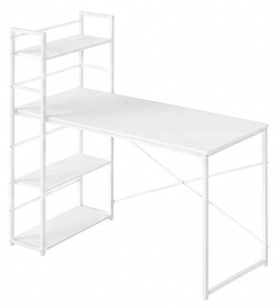 Psací stůl MAX 4.0 s regálem 120x44 cm, bílý