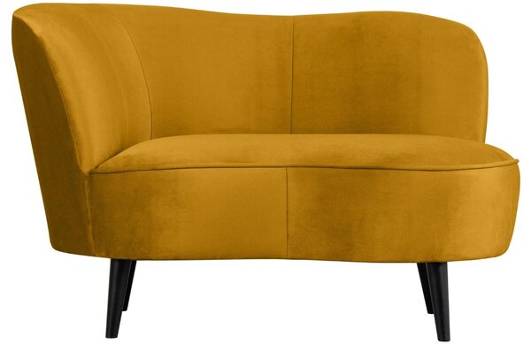 WOOOD Okrově žluté sametové lounge křeslo Norma 112 cm, levé