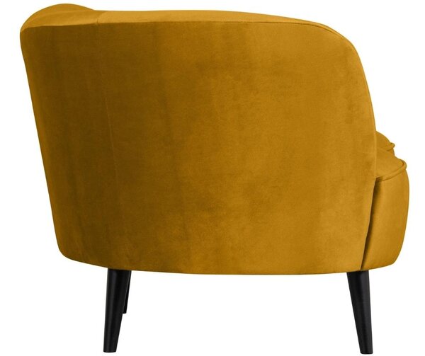 WOOOD Okrově žluté sametové lounge křeslo Norma 112 cm, levé
