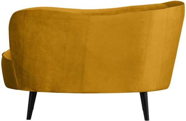 WOOOD Okrově žluté sametové lounge křeslo Norma 112 cm, levé