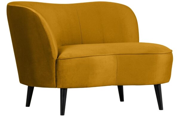 WOOOD Okrově žluté sametové lounge křeslo Norma 112 cm, levé