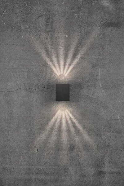 NOR 49711003 Venkovní nástěnné svítidlo Canto Kubi 2 2x6W LED černá čirá - NORDLUX