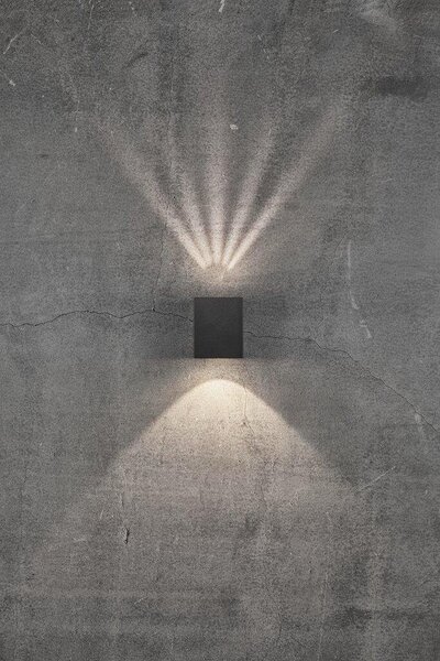 NOR 49711003 Venkovní nástěnné svítidlo Canto Kubi 2 2x6W LED černá čirá - NORDLUX
