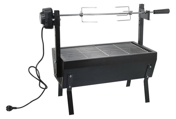 Gril na dřevěné úhlí s motorem 4W/230V černá