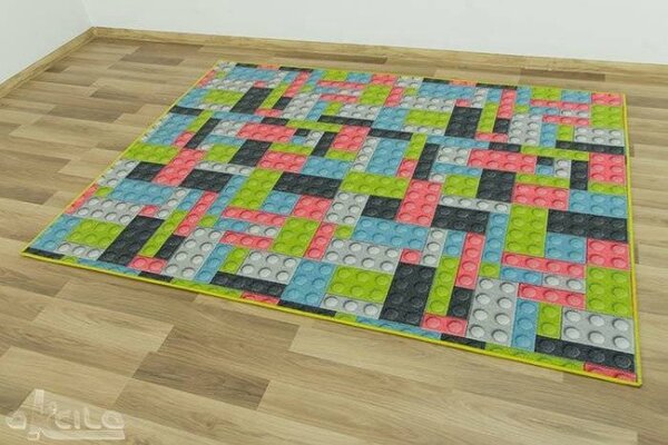 Dětský metrážový koberec Lego pastelový