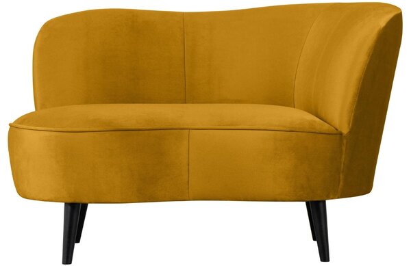 WOOOD Okrově žluté sametové lounge křeslo Norma 112 cm, pravé