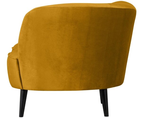 WOOOD Okrově žluté sametové lounge křeslo Norma 112 cm, pravé