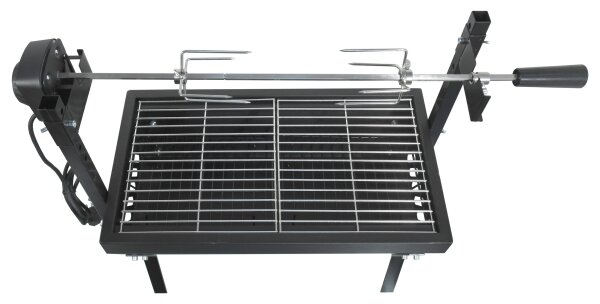 Gril na dřevěné úhlí s motorem 4W/230V černá