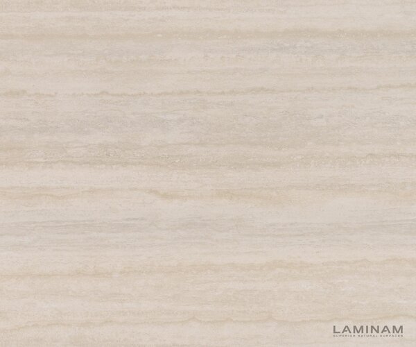 DELIFE Konzolový stůl Edge polygonální 140×50 cm keramika Laminam® Travertino Bianco krémově bílá Spios kov černá
