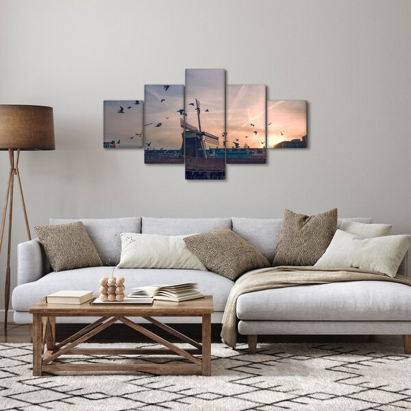 Obraz větrného mlýna (125x70 cm)