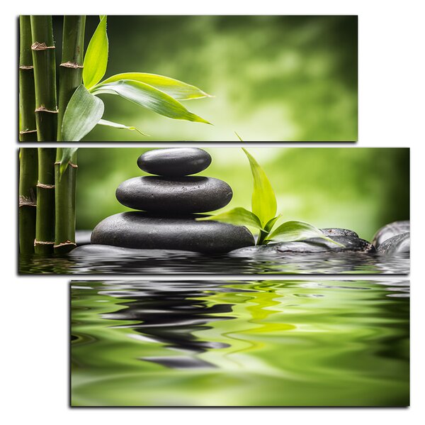Obraz na plátně - Zen kameny a bambus - čtverec 3193D (75x75 cm)