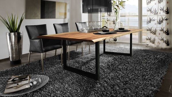 Sob nábytek - Set do jídelny masiv 180x90 cm stůl a dvě lavice černé nohy Andrea - SET180X90Č