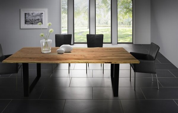 Sob nábytek - Set do jídelny masiv 180x90 cm stůl a dvě lavice černé nohy Andrea - SET180X90Č