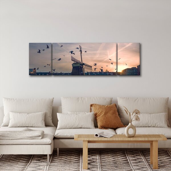 Obraz větrného mlýna (170x50 cm)