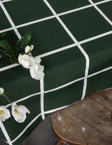 Bavlněný ubrus Green Checkered 140 × 250 cm
