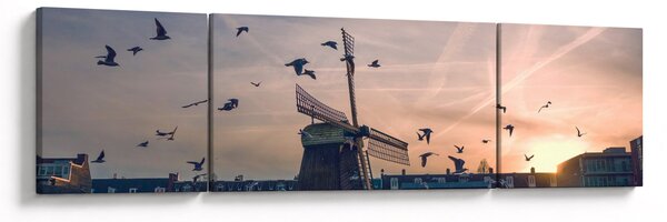 Obraz větrného mlýna (170x50 cm)