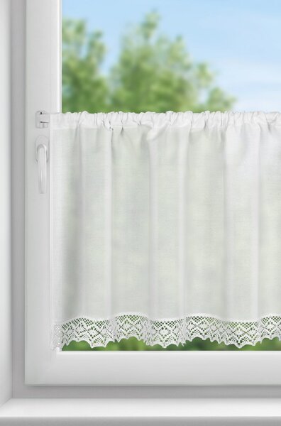 KRÁTKÁ ZÁCLONA NA PÁSCE CLARIE 150X60 CM BÍLÁ
