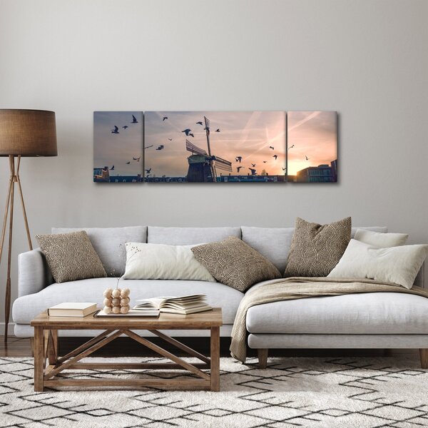 Obraz větrného mlýna (170x50 cm)