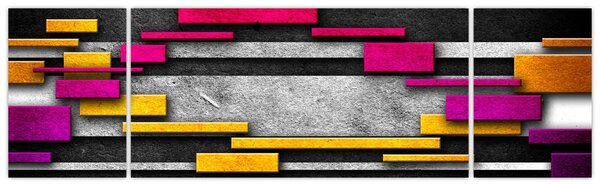 Obraz barevné abstrakce na černém pozadí (170x50 cm)