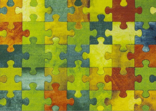 Dětský metrážový koberec Puzzle vícebarebný