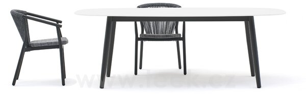 Varaschin Jídelní stůl Ellisse, Varaschin, 200x100x75,2 cm, rám a nohy hliník, deska HPL kat. A, barevné provedení dle vzorníku