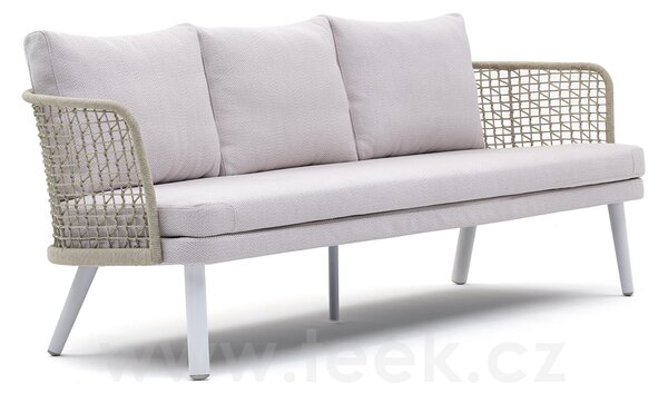 Varaschin Pohovka 3-sed Emma, Varaschin, 228x80x81 cm, nohy hliník, výplet lanko, sedák a 3 opěrné polštáře venkovní látka kat. B, barvy dle vzorníku