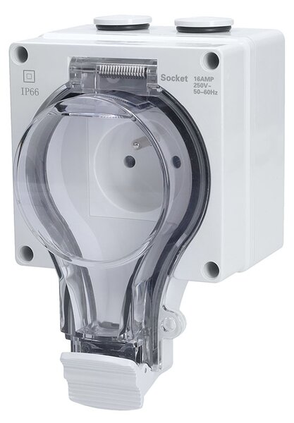 SOLIGHT Zásuvka IP66, vodotěsná a prachotěsná