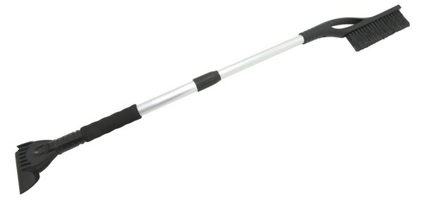 Teleskopická škrabka na auto se smetáčkem 100 cm černá/stříbrná