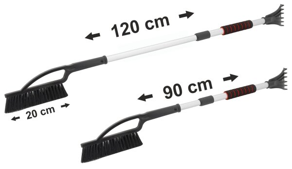 Teleskopická škrabka na auto se smetáčkem 120 cm černá/bílá