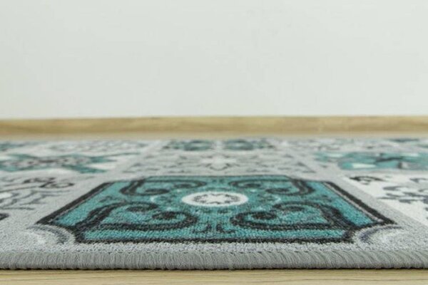 Protiskluzový běhoun Patchwork - tyrkys