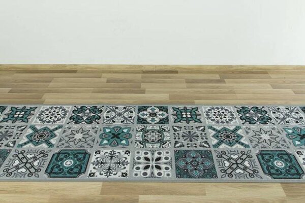Protiskluzový běhoun Patchwork - tyrkys