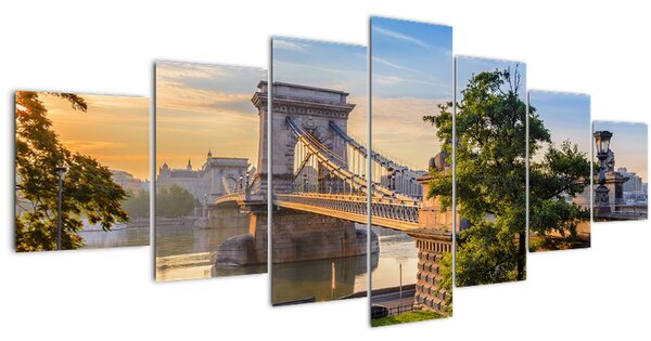Obraz - Most přes řeku, Budapešť, Maďarsko (210x100 cm)