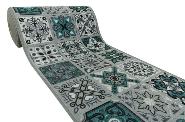 Protiskluzový běhoun Patchwork - tyrkys