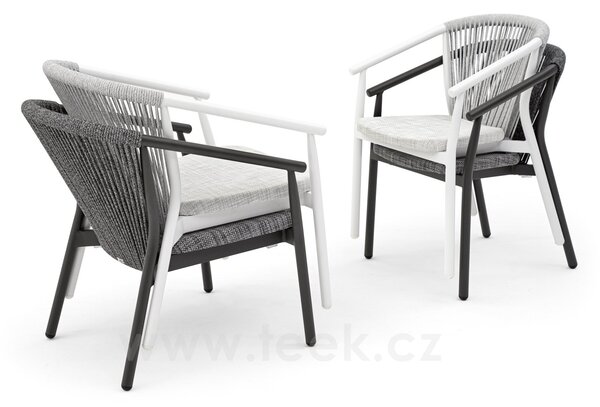 Varaschin Nízké křeslo Smart, Varaschin, 71x76x78 cm, rám hliník, výplet textilen a lanko, barevné provedení dle vzorníku, bez sedáku a opěrného polštáře