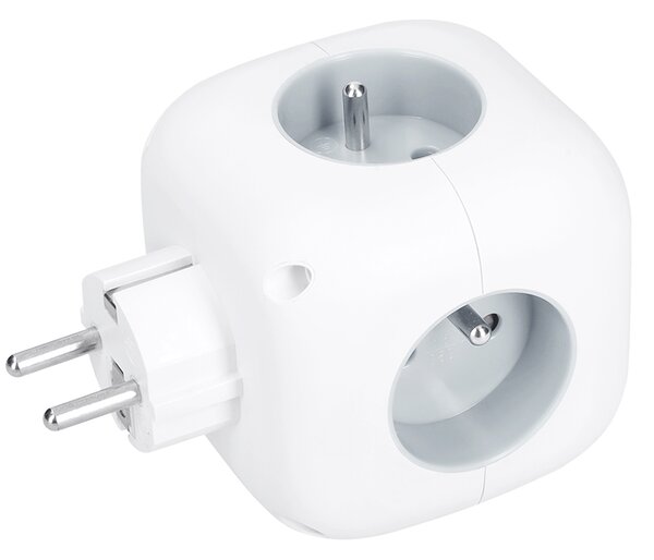 SOLIGHT Rozbočka kostka, 3x 16A + USB A+C, bílá, vypínač