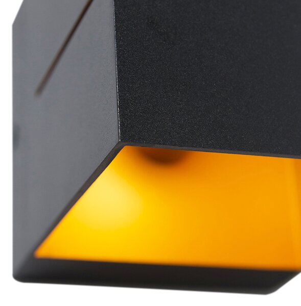 Sada 4 nástěnných lamp černých se zlatem 9,7 cm - Transfer Groove