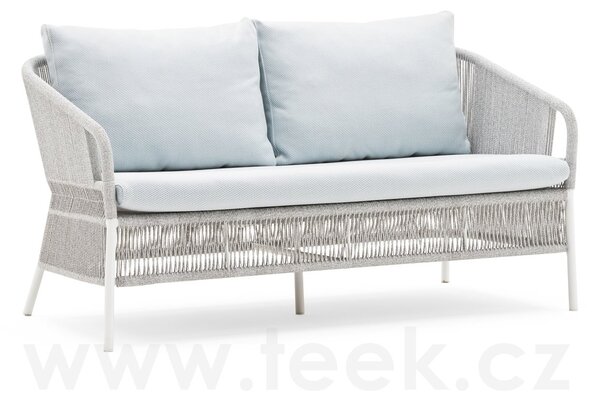 Varaschin 2-místná pohovka/sofa Cricket, Varaschin, 146x77x74 cm, rám hliník, výplet lanko, sedák a 2 opěrné polštáře venkovní látka kat. B, barevné provedení dle vzorníku