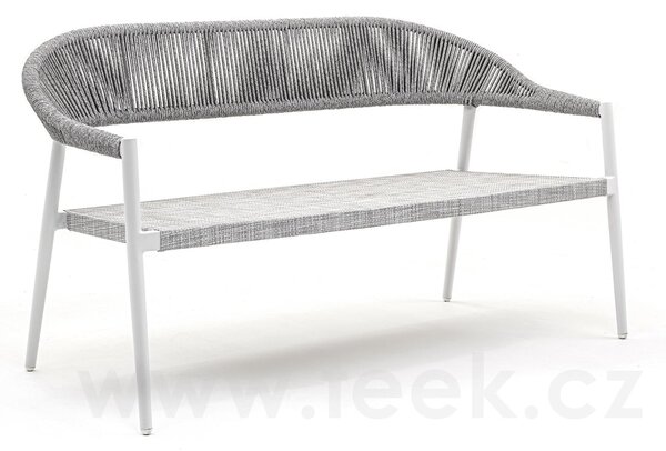 Varaschin Pohovka 2-sed stohovatelná Clever, Varaschin, 142x69x80 cm, rám hliník, výplet textilen a lanko, barevné provedení dle vzorníku, bez sedáku