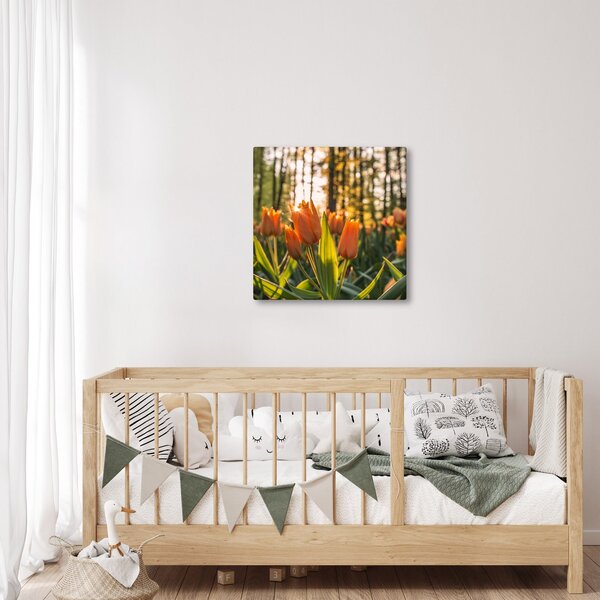 Obraz - oranžové tulipány (30x30 cm)
