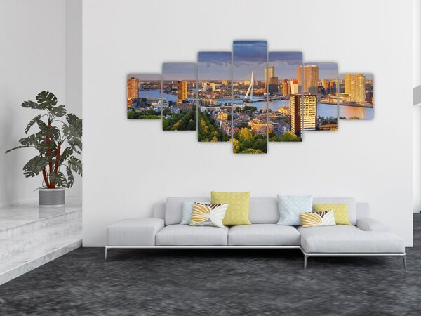 Obraz - Panorama Rotterdamu, Nizozemsko (210x100 cm)
