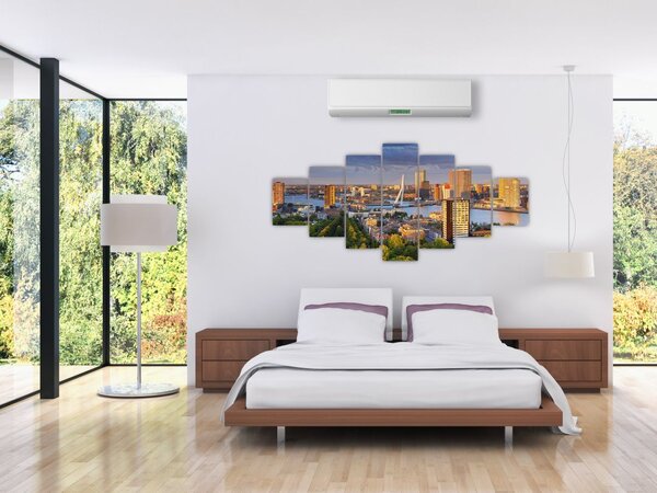 Obraz - Panorama Rotterdamu, Nizozemsko (210x100 cm)