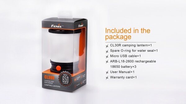 Fenix CL30R - LED Přenosná nabíjecí lampa LED/USB IPX7 650 lm 300 h