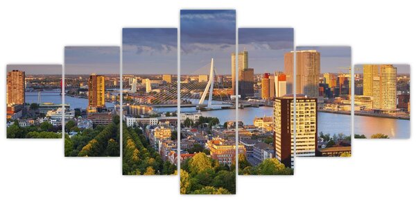 Obraz - Panorama Rotterdamu, Nizozemsko (210x100 cm)
