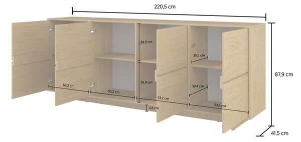 Sestava nábytku do obývacího pokoje Tatami, Dub Baltic Dune