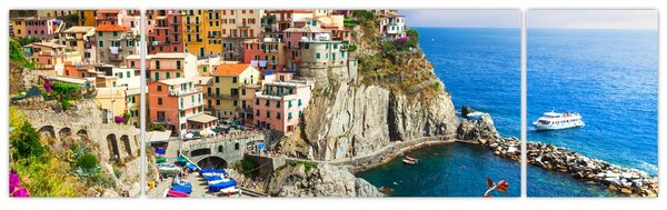 Obraz - Italská vesnička Manarola (170x50 cm)