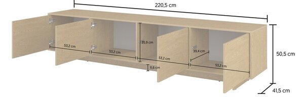 Sestava nábytku do obývacího pokoje Tatami, Dub Baltic Dune