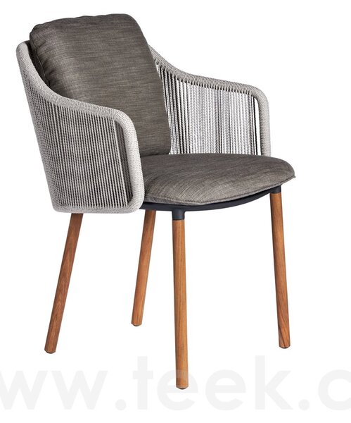 Tribu Jídelní křeslo Senja, Tribu, rám hliník barva linen, výplet barva linen, bez sedáků