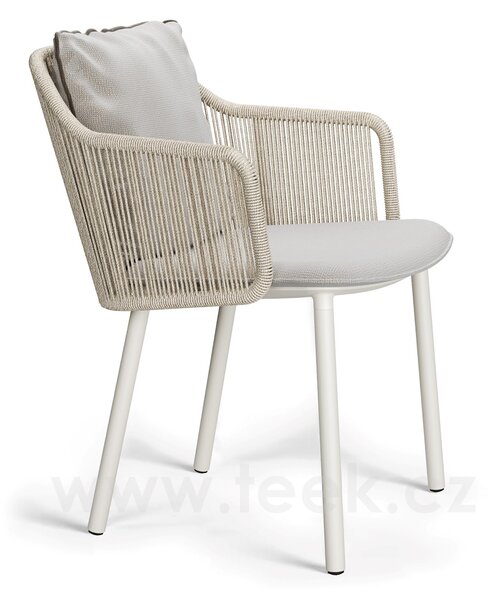 Tribu Jídelní křeslo Senja, Tribu, rám hliník barva linen, výplet barva linen, bez sedáků