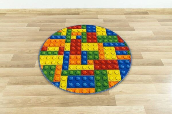 Dětský koberec kostky lego vícebarevný kruh