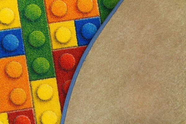 Dětský koberec kostky lego vícebarevný kruh